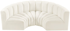 Arc - Velvet 4 Piece U-Shaped Modular Sofa