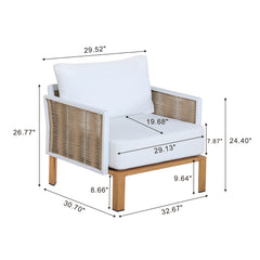 Vine - 4 Piece Outdoor Conversation Set - White