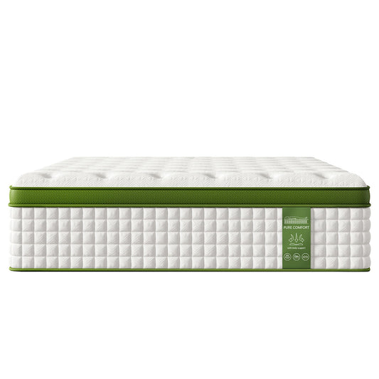 12" Hybrid Mattress With Gel Memory Foam & Pocket Springs - Green - Full