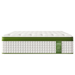 12" Hybrid Mattress With Gel Memory Foam & Pocket Springs - Green - Full