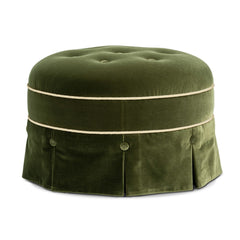 Maribel - Round Accent Ottoman - Olive Green