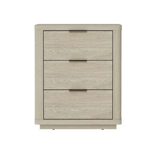 Evelyn - Nightstand With 3 Drawers, Smooth Rounded Edges