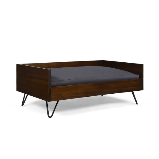 Dog Bed With Sleek Hairpin Legs - Reclaimed Oak / Iron