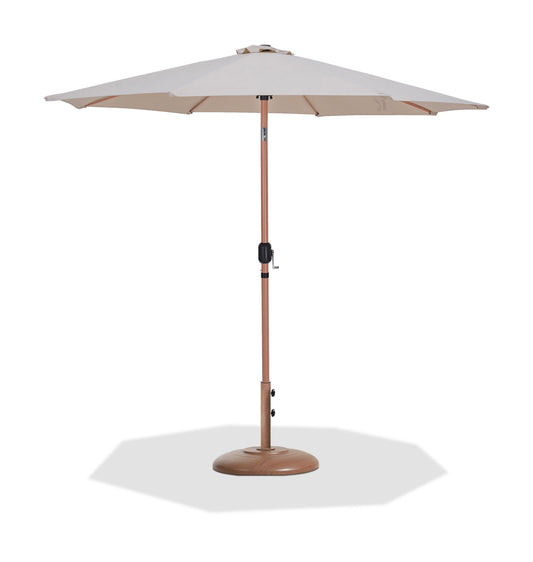 Fiji - Aluminum Patio Umbrella With Round Teak Base