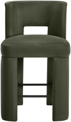 Zuno - Velvet Performance Fabric Upholstered Counter Stool (Set of 2)