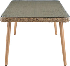 Seacrest - Tempered Glass Top And Wicker Outdoor Patio Dining Table