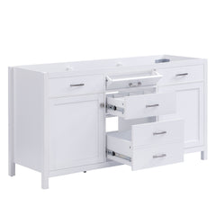 Bathroom Vanity Cabinet Only With Soft Closing Doors & Drawers, Adjustable Shelves - White