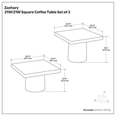 Zachary - 2 Piece Set Cast Aluminum Coffee Table - Black