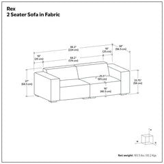 Rex - 2 Seater Sofa - Gray