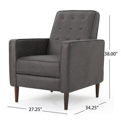 Macedonia - Button Tufted Fabric Recliner - Slate
