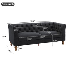 Chesterfield Sofa With Flared Arms For Living Room