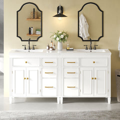 2 Piece Freestanding Bathroom Vanity Set With Sink Top, Reversible Dual Layout