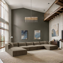 Shaggy - Fabric 6 Piece Modular Sectional With Chaise And Ottoman