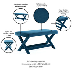 Abigail - Accent Bench With Piped Cushion