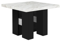D04 - 7 Piece Dining Room Set (White Bar Table And 6 Bar Stools) - Black / White