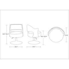 Salon - Swivel Lounge Chair 2 Tone Design With Adjustable Height And Full Swivel For Living Room - White