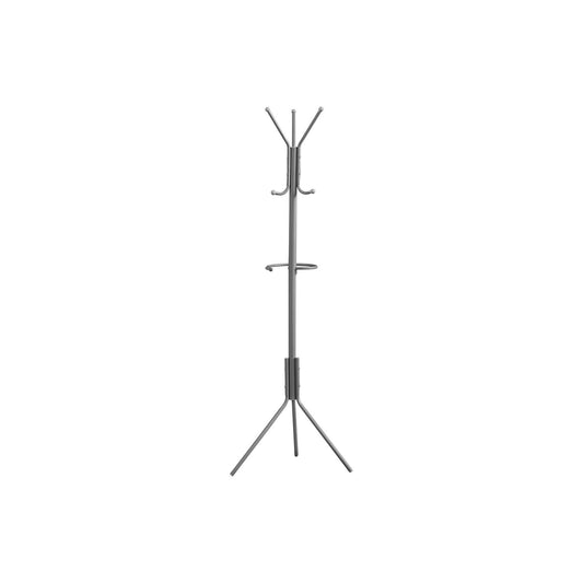 Coat Rack, Hall Tree, Free Standing, Hanging Bar, 6 Hooks, Entryway, Contemporary & Modern