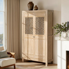Arden - 2 Door Bookcase Storage Cabinet - Natural