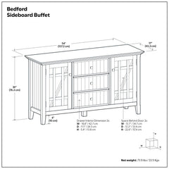 Bedford - Sideboard Buffet - White
