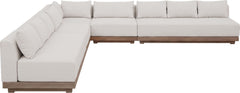 Solace - Olefin Fabric 5 Piece Outdoor Patio Modular Sectional