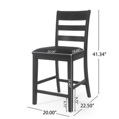 Farmhouse Upholstered Wood Counter Stools