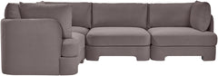 Hammond - Velvet Performance Fabric Upholstered 4 Piece Sectional