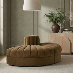 Rummi - Velvet Performance Fabric Upholstered 2 Piece Rounded Modular Loveseat