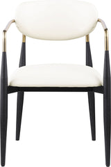 Ronda - Vegan Leather Upholstered Dining Arm Chair - Black Legs