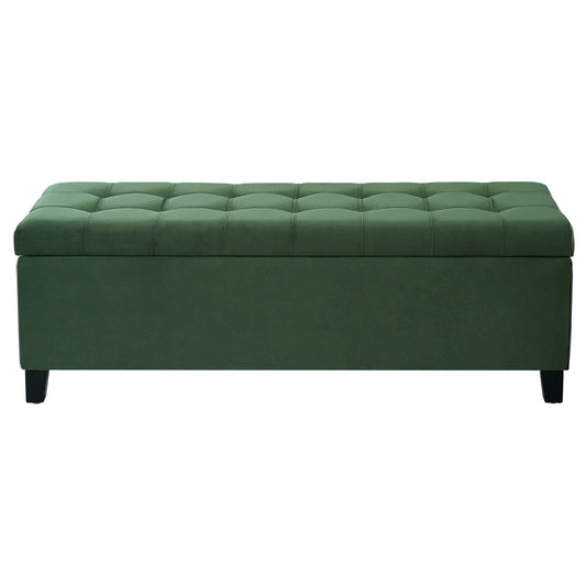 Upholstered Storage Ottoman Bench, Foot Rest For Bedroom