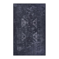 Maval - 3' X 5' Washable Area Rug - Black / Gray