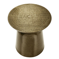 Drum Accent Side Table, Hammered Texture