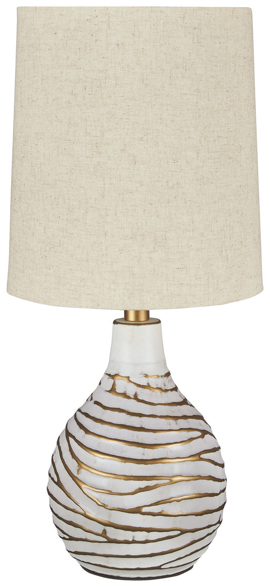 Aleela - Metal Table Lamp - White / Gold Finish