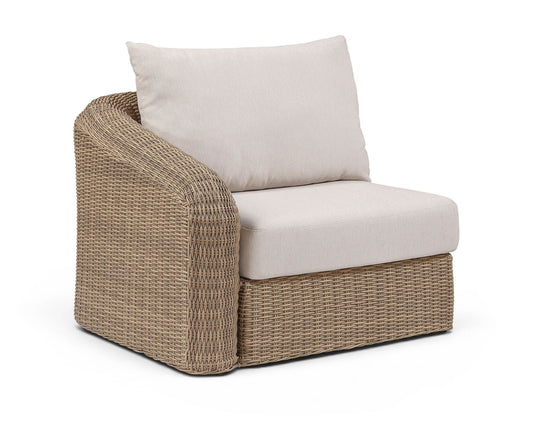 Seacrest - Olefin Water Resistant Fabric And Wicker Outdoor Patio Left Arm Chair