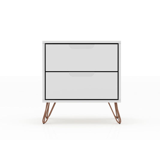 Rockefeller - Nightstand With 2 Drawers - White