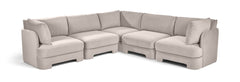 Hammond - Velvet Performance Fabric Upholstered 5 Piece Corner Sectional