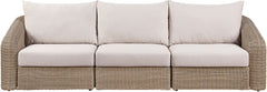 Seacrest - Olefin Water Resistant Fabric And Wicker 3 Piece Outdoor Patio Modular Sofa