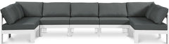 Nizuc - Outdoor Patio 7 Piece Modular Sectional With White Frame