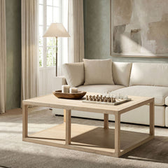 Ellis - Open Frame Coffee Table With Lower Shelf - Natural