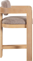 Sacha - Linen Stool With Natural Base
