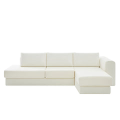 L-Shaped Modular Sofa With Double Layer Cushion