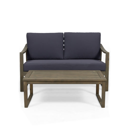 Samwell - Coffee Table & Loveseat Set With Water Resistant Cushions - Dark Gray