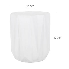 Outdoor Lightweight Concrete Side Table - Antique White