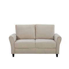 Patricia - Curved Arm Loveseat Sofa - Ivory