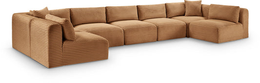 Shaggy - Fabric 7 Piece Modular U-Shaped Armless Sectional