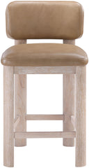 Paloma - Vegan Leather Upholstered Counter Stool (Set of 2) - Tan / Rich Natural