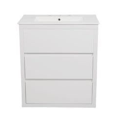 Double Sinks Bathroom Vanity Set With 2 Ceramic Basins