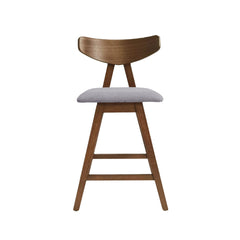 Mid Century Modern Counter Stool With V Shape Frame And Upholstered Seating