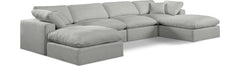 Comfy - 6 Piece Linen Modular Double Chaise Sectional