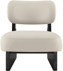 Vetra - Vegan Leather Upholstered Accent Chair - Taupe / Painted Black