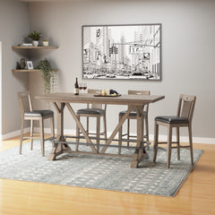 Slat Back Bar Stools (Set of 2) - Brown